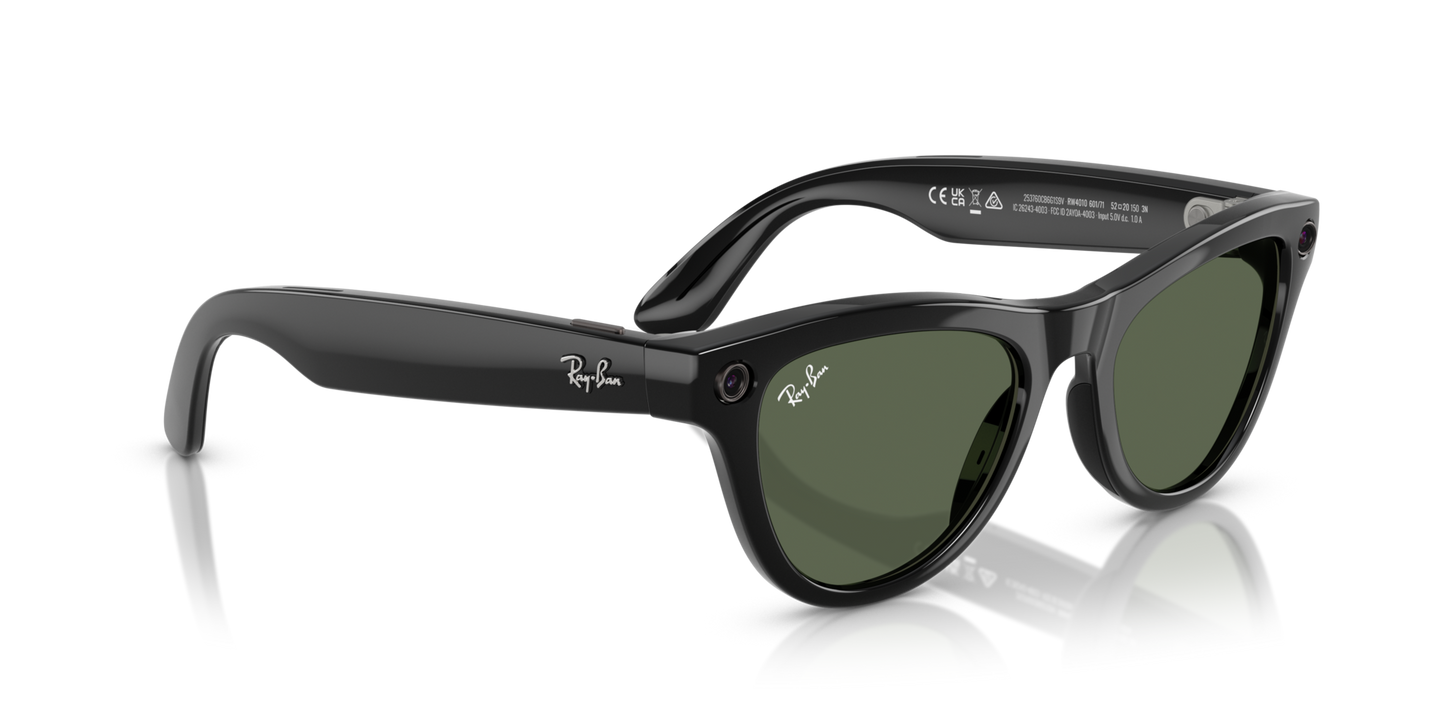 Rayban  | Meta Skyler Shiny Black -  G15 Green