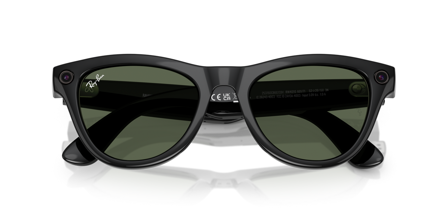 Rayban  | Meta Skyler Shiny Black -  G15 Green