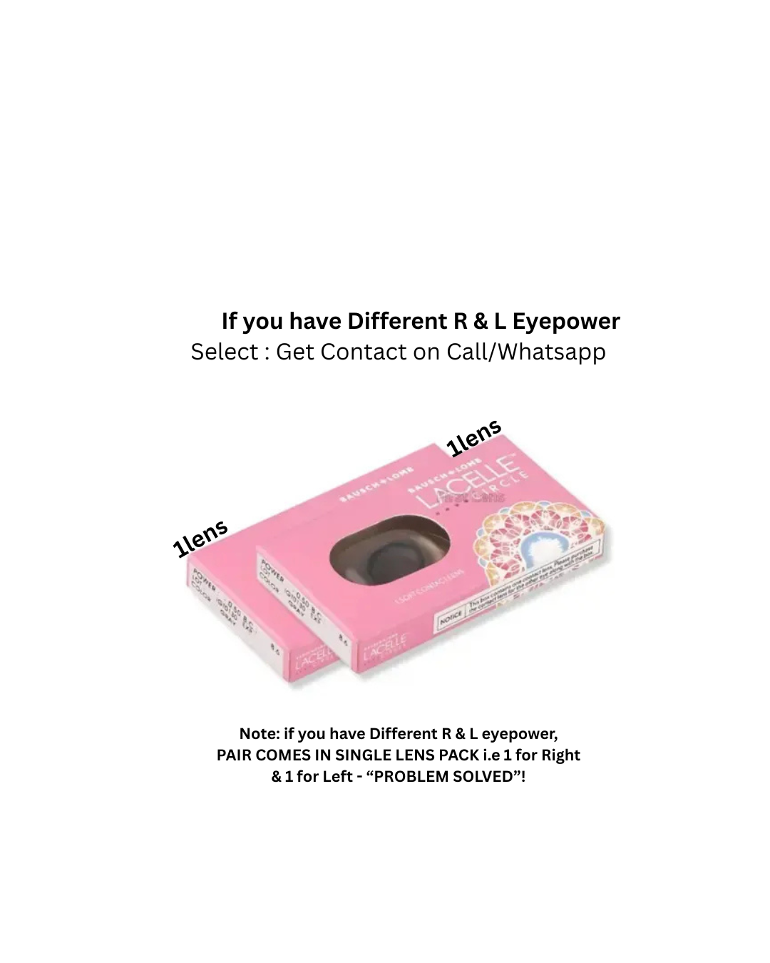Bausch & Lomb LACELLE CIRCLE - Coloured  MONTHLY (1 Pair i.e 2 Pcs)