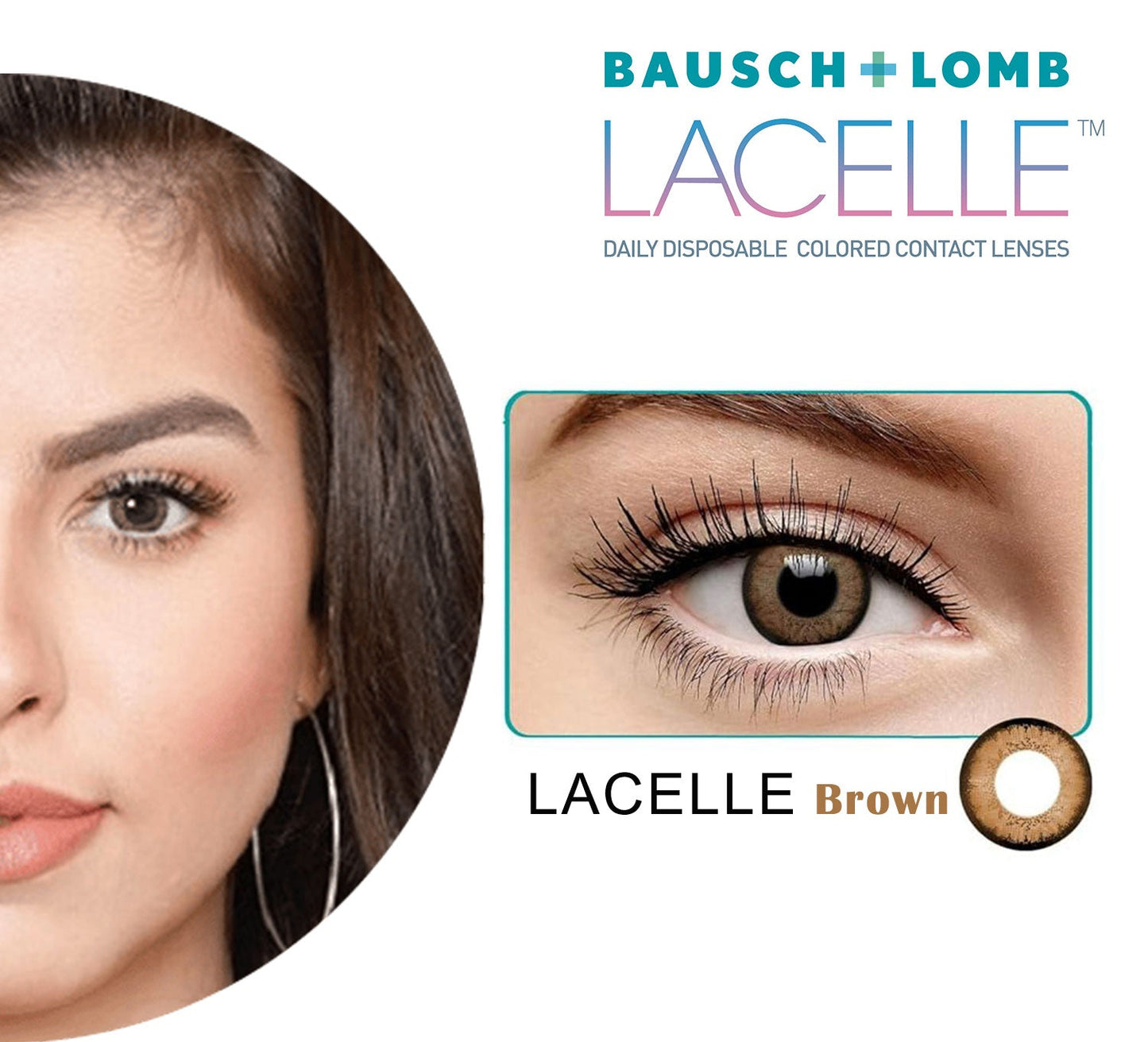 Bausch & Lomb LACELLE CIRCLE - Coloured  MONTHLY (1 Pair i.e 2 Pcs)