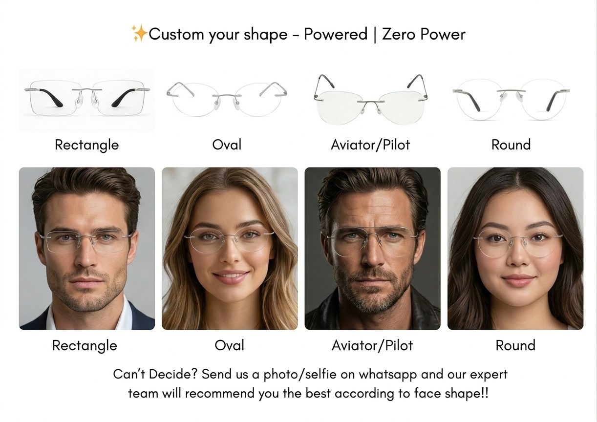 Lightweight Rimless - Flexible (Custom Shape)