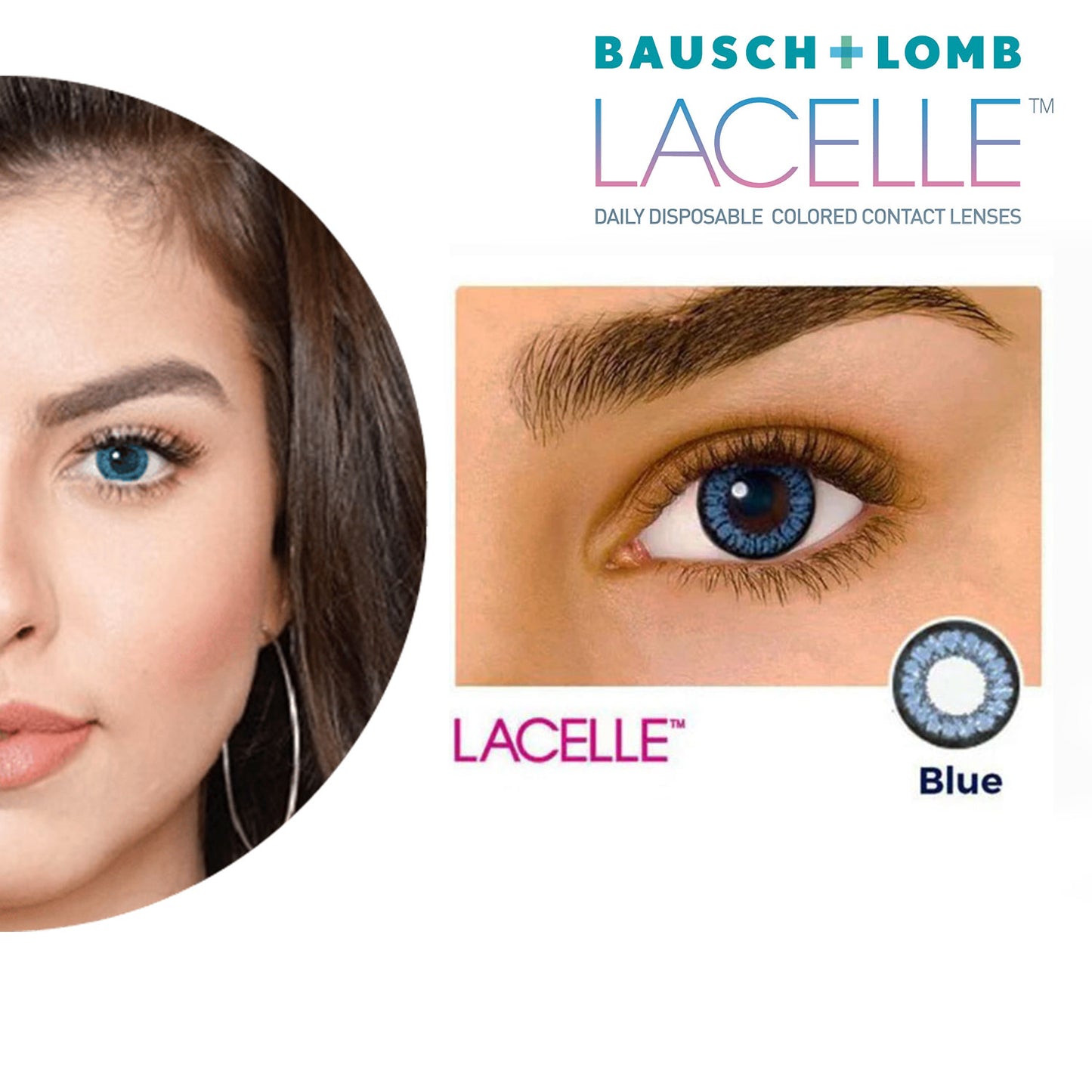 Bausch & Lomb LACELLE CIRCLE - Coloured  MONTHLY (1 Pair i.e 2 Pcs)